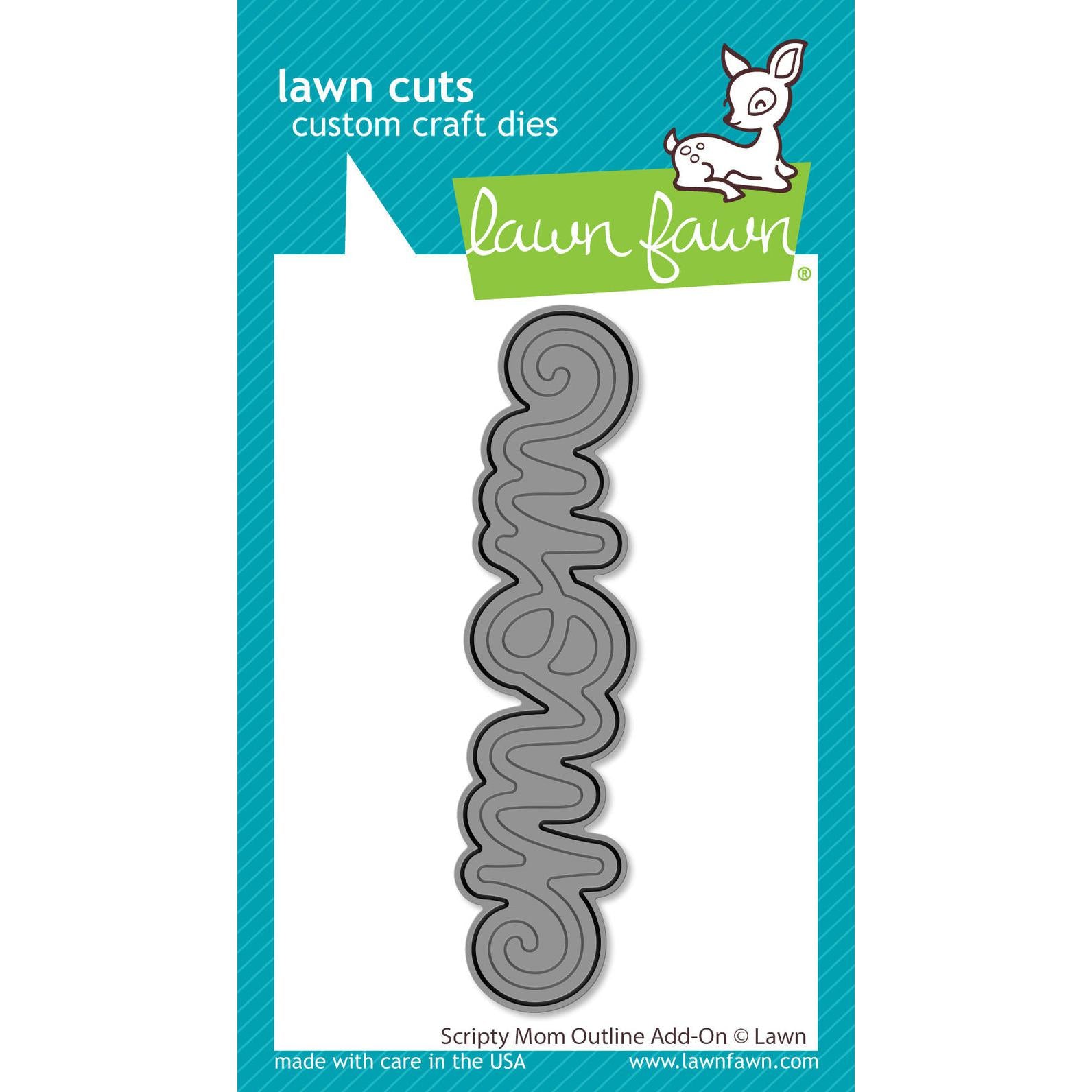 Lawn Fawn - Lawn Cuts - Scripty Mom Outline Add-On-ScrapbookPal