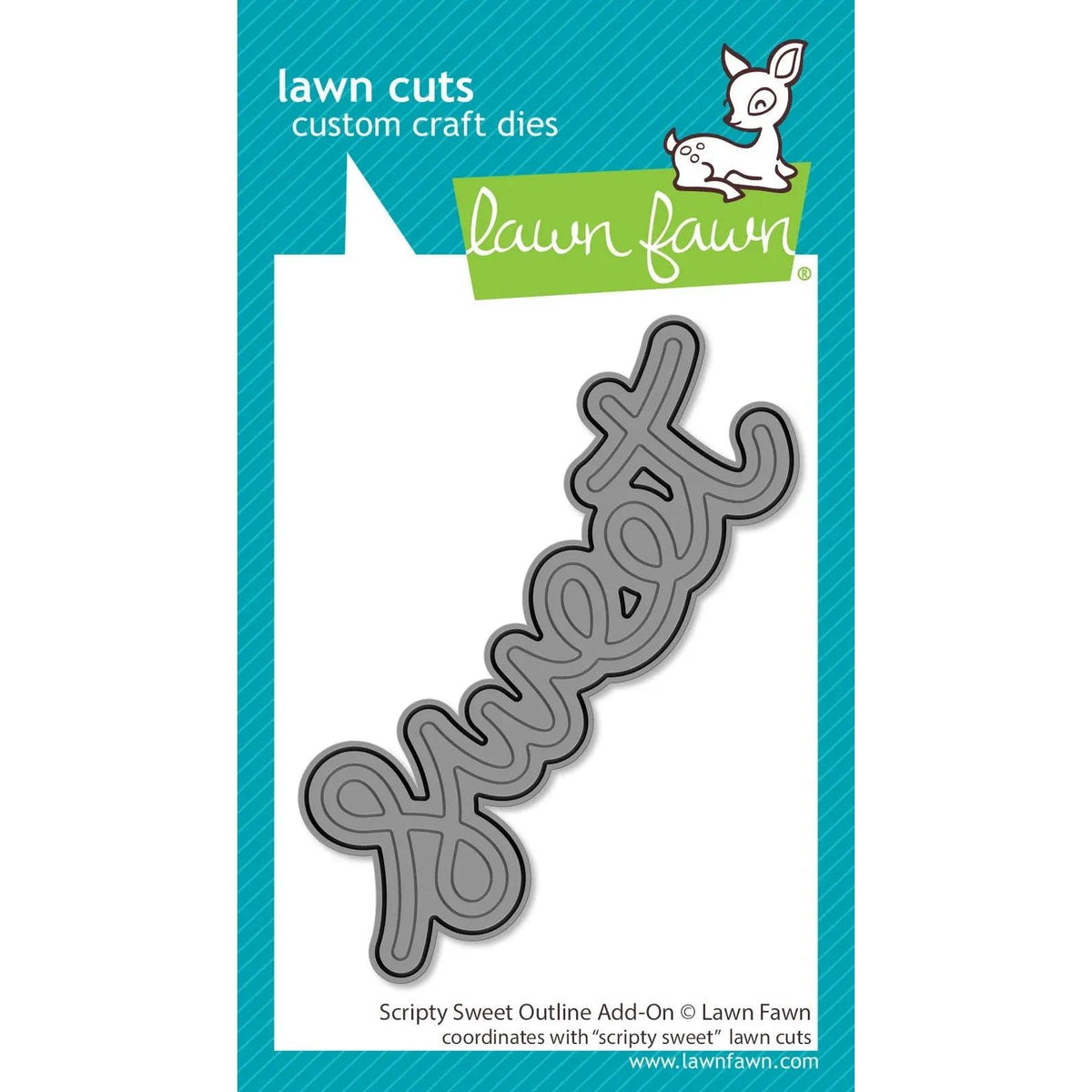 Lawn Fawn - Lawn Cuts - Scripty Sweet Outline Add-On-ScrapbookPal