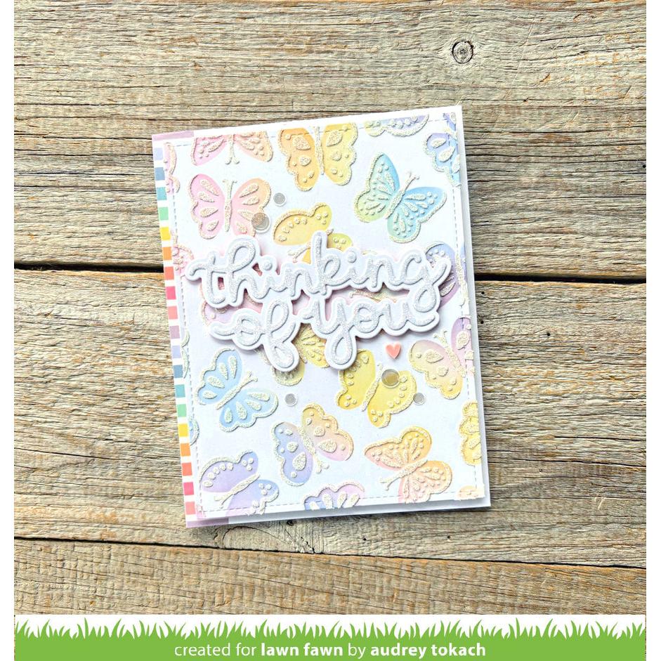 Lawn Fawn - Lawn Cuts - Scripty Thinking of You Outline Add-On-ScrapbookPal