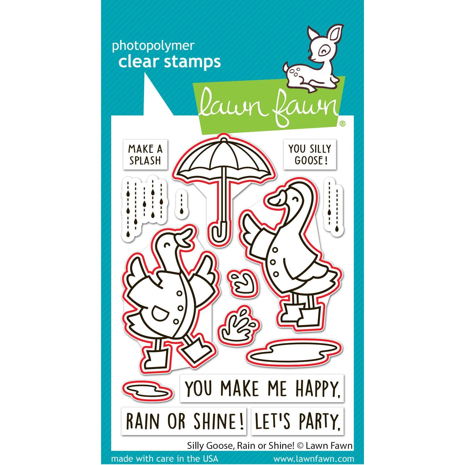 Lawn Fawn - Lawn Cuts - Silly Goose, Rain Or Shine!-ScrapbookPal