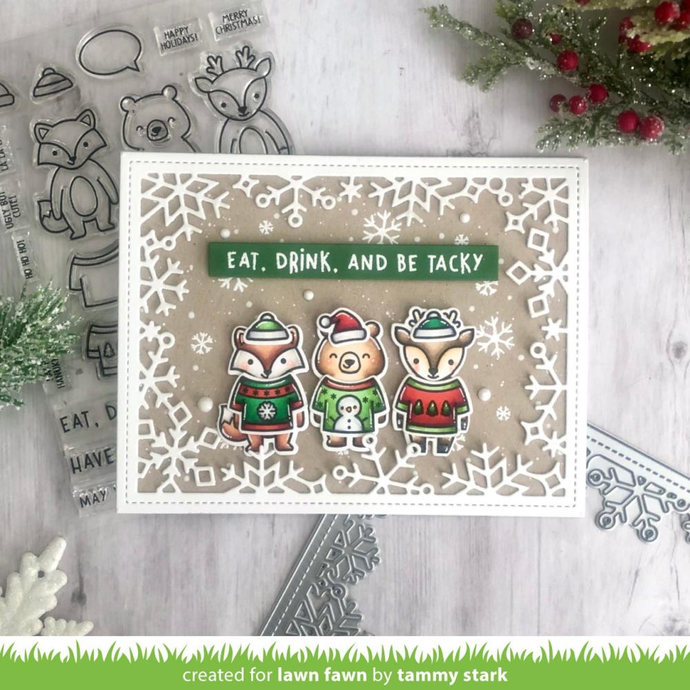 Lawn Fawn - Lawn Cuts - Snow Flurries Backdrop-ScrapbookPal