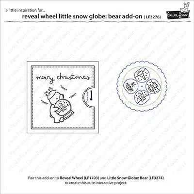 Lawn Fawn - Lawn Cuts + Stencil - Reveal Wheel Little Snow Globe: Bear Add-On-ScrapbookPal