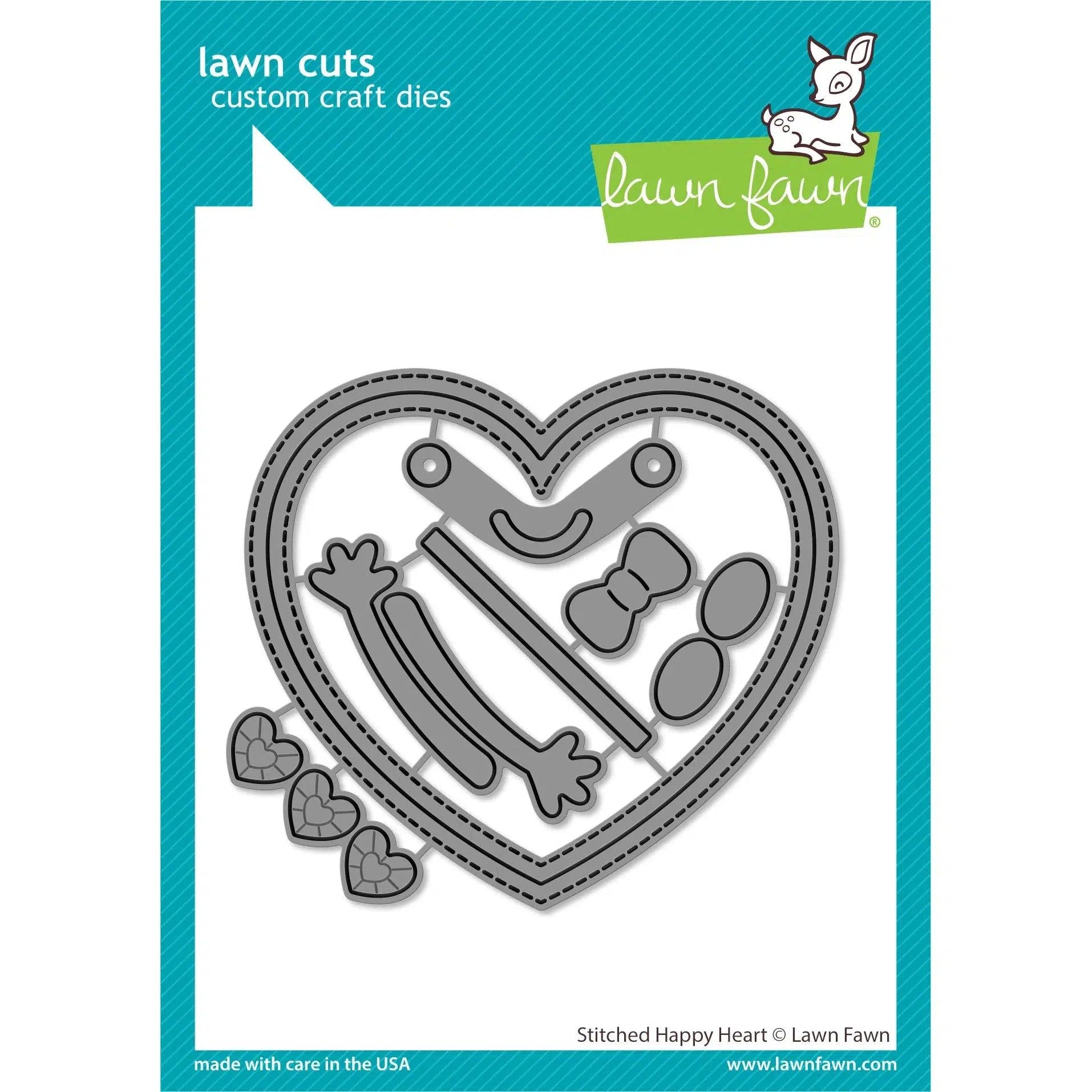 Lawn Fawn - Lawn Cuts - Stitched Happy Heart-ScrapbookPal