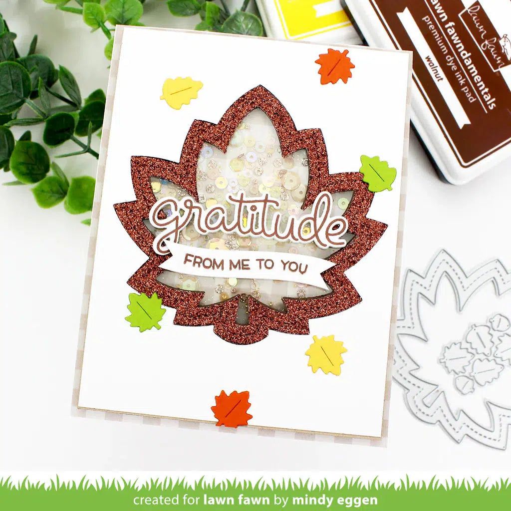 Lawn Fawn - Lawn Cuts - Stitched Maple Leaf Frame-ScrapbookPal