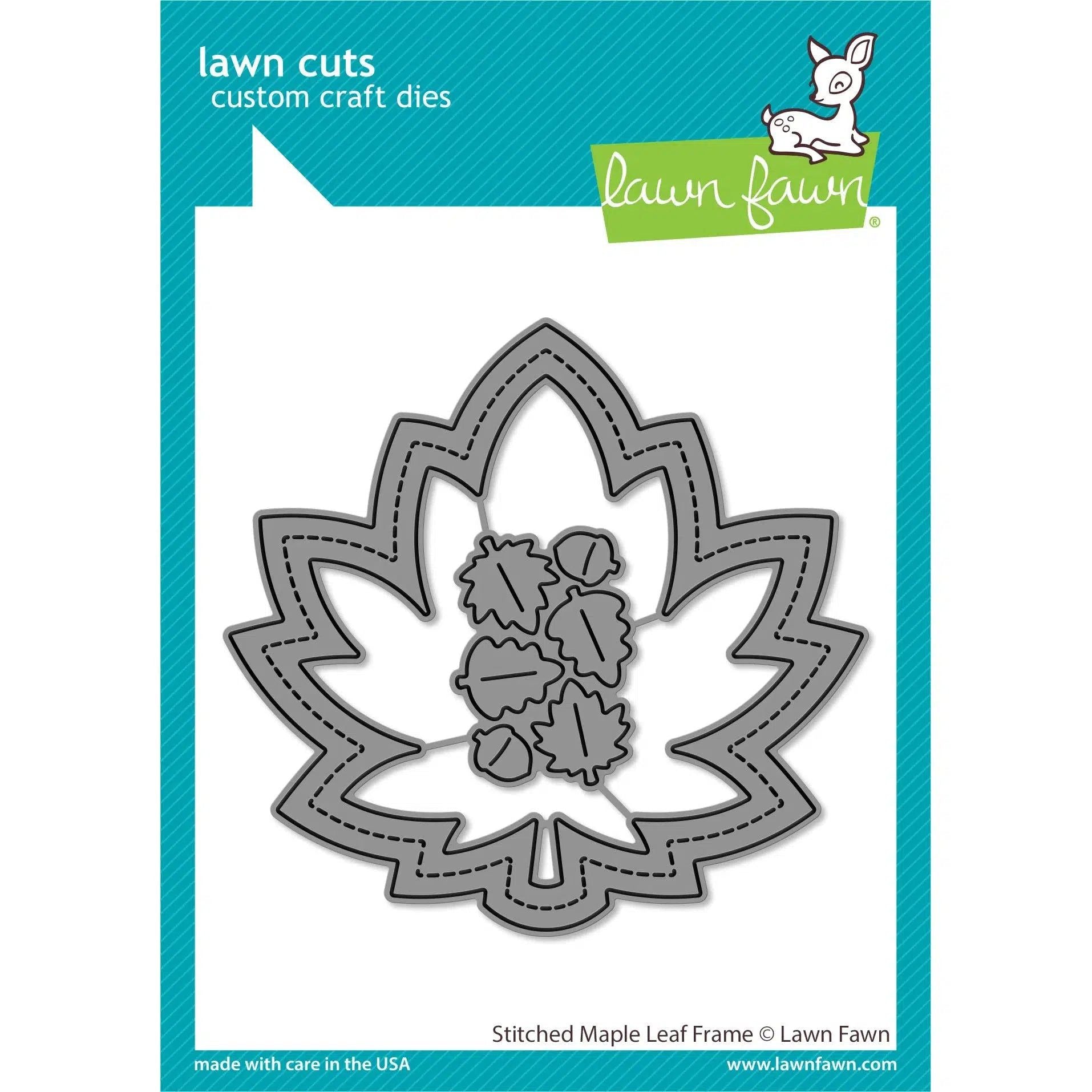 Lawn Fawn - Lawn Cuts - Stitched Maple Leaf Frame-ScrapbookPal