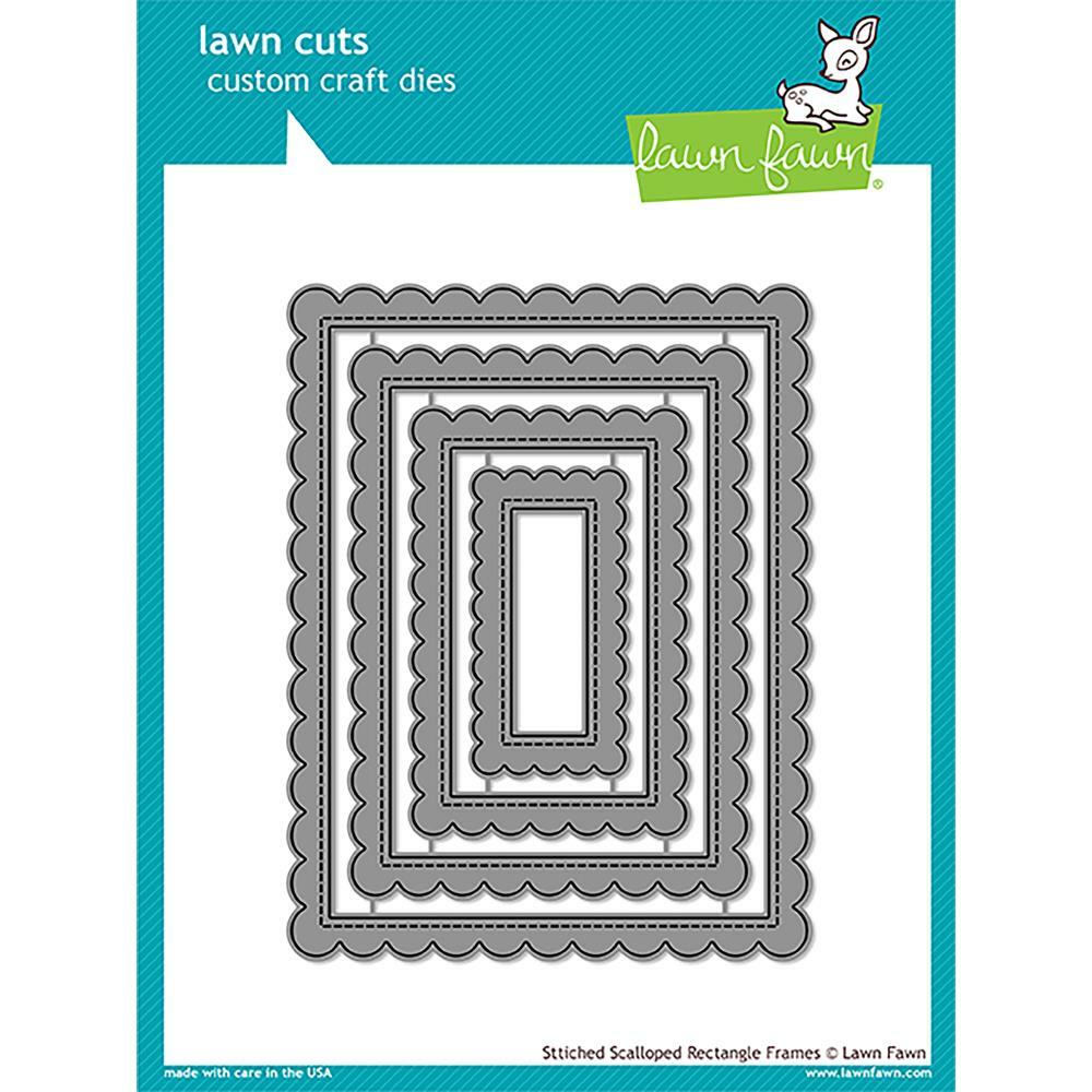 Lawn Fawn - Lawn Cuts - Stitched Scalloped Rectangle Frames-ScrapbookPal