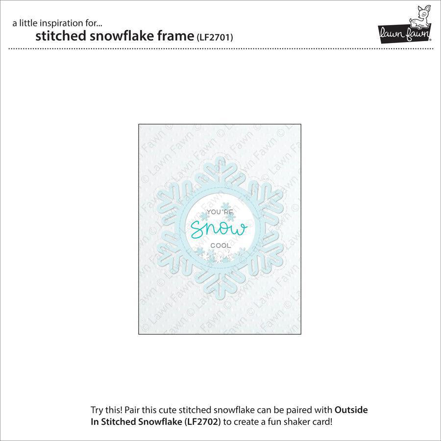 Lawn Fawn - Lawn Cuts - Stitched Snowflake Frame-ScrapbookPal