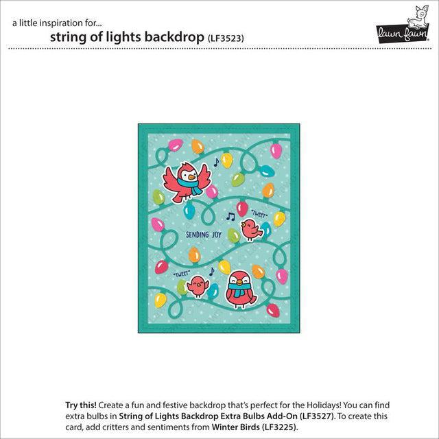Lawn Fawn - Lawn Cuts - String of Lights Backdrop Extra Bulbs Add-On-ScrapbookPal