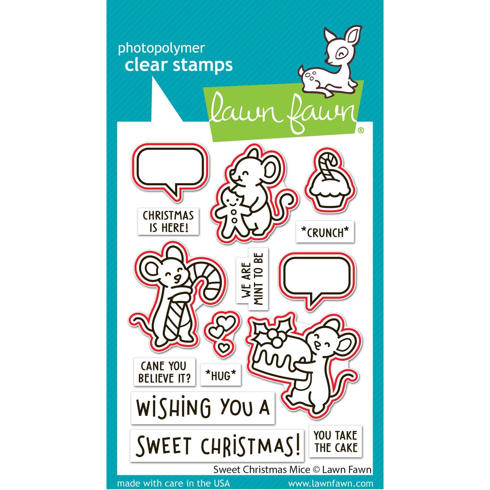 Lawn Fawn - Lawn Cuts - Sweet Christmas Mice-ScrapbookPal