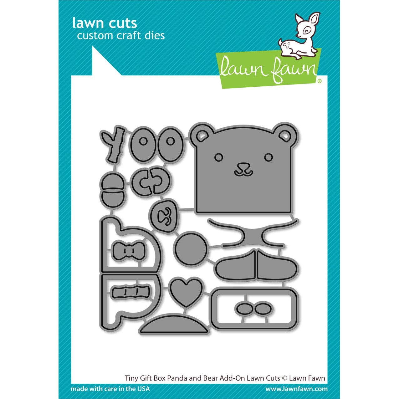 Lawn Fawn - Lawn Cuts - Tiny Gift Box Panda And Bear Add-On-ScrapbookPal