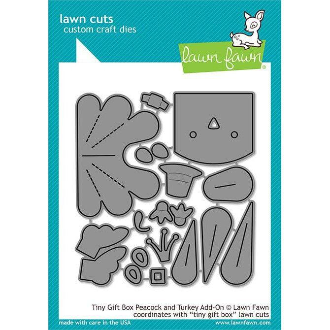 Lawn Fawn - Lawn Cuts - Tiny Gift Box Peacock and Turkey Add-On-ScrapbookPal