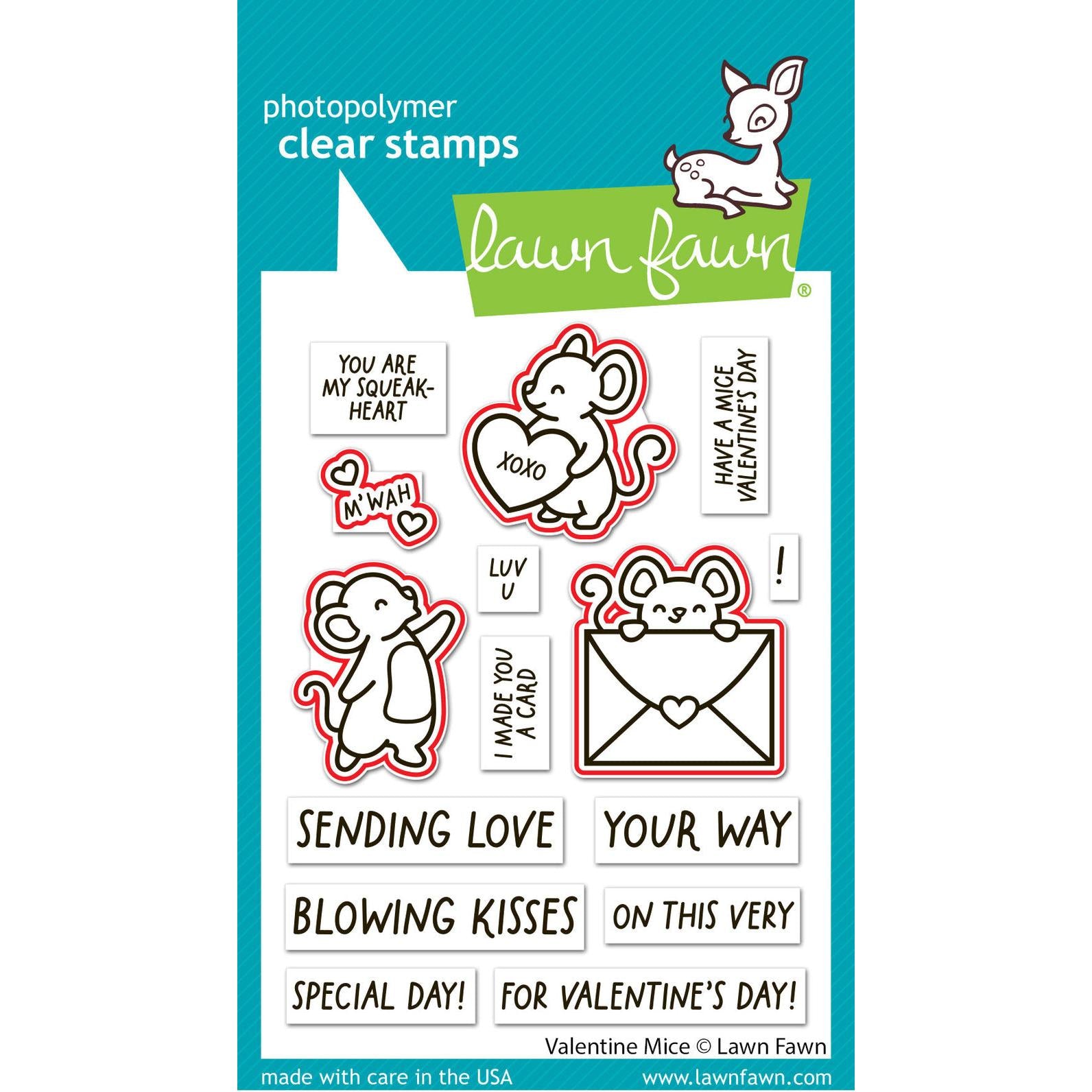 Lawn Fawn - Lawn Cuts - Valentine Mice-ScrapbookPal
