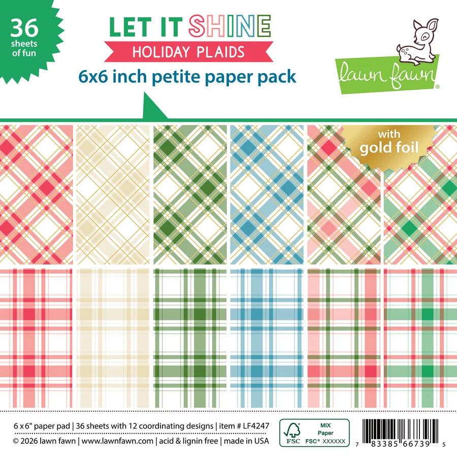 Lawn Fawn - Petite Paper Pack - Let It Shine Holiday Plaids-ScrapbookPal