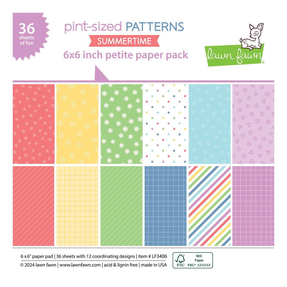 Lawn Fawn - Petite Paper Pack - Pint-Sized Patterns Summertime-ScrapbookPal