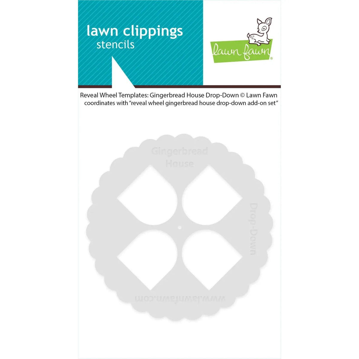 Lawn Fawn - Reveal Wheel Templates: Gingerbread House Drop-Down-ScrapbookPal