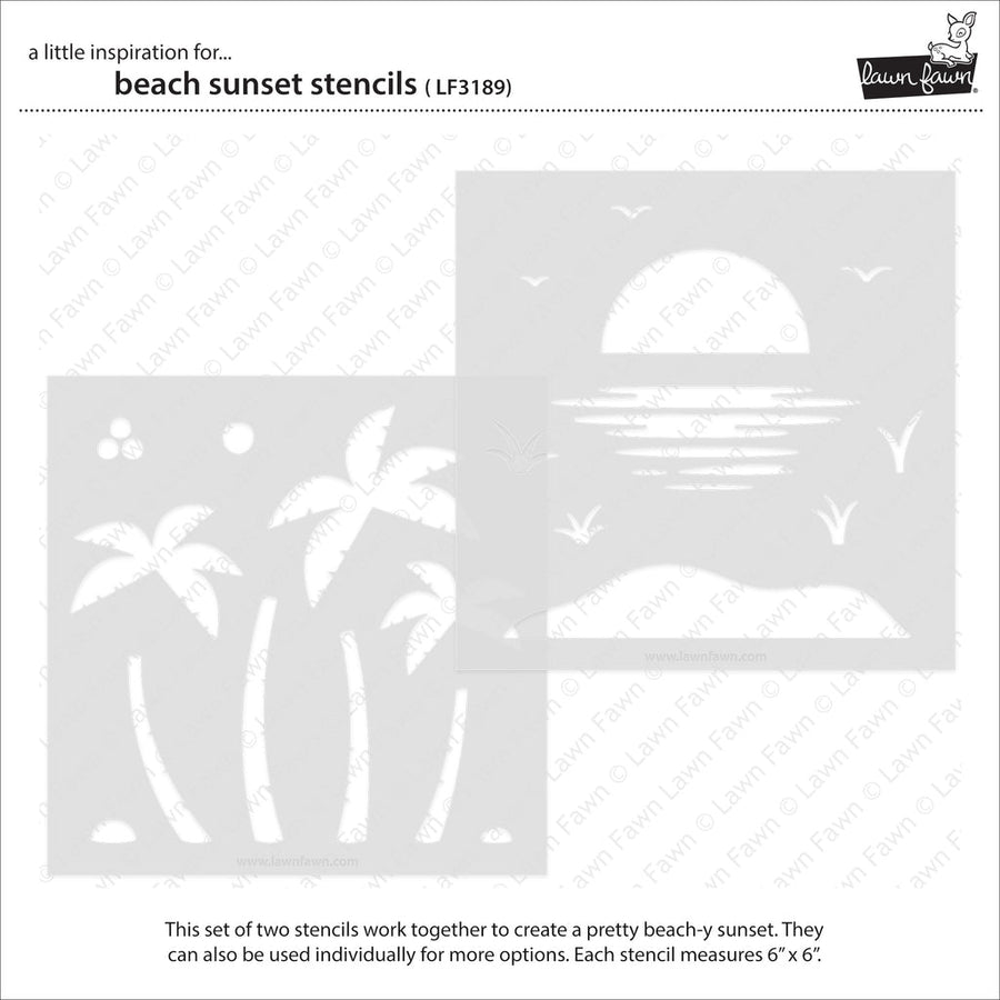 Lawn Fawn - Stencils - Beach Sunset-ScrapbookPal