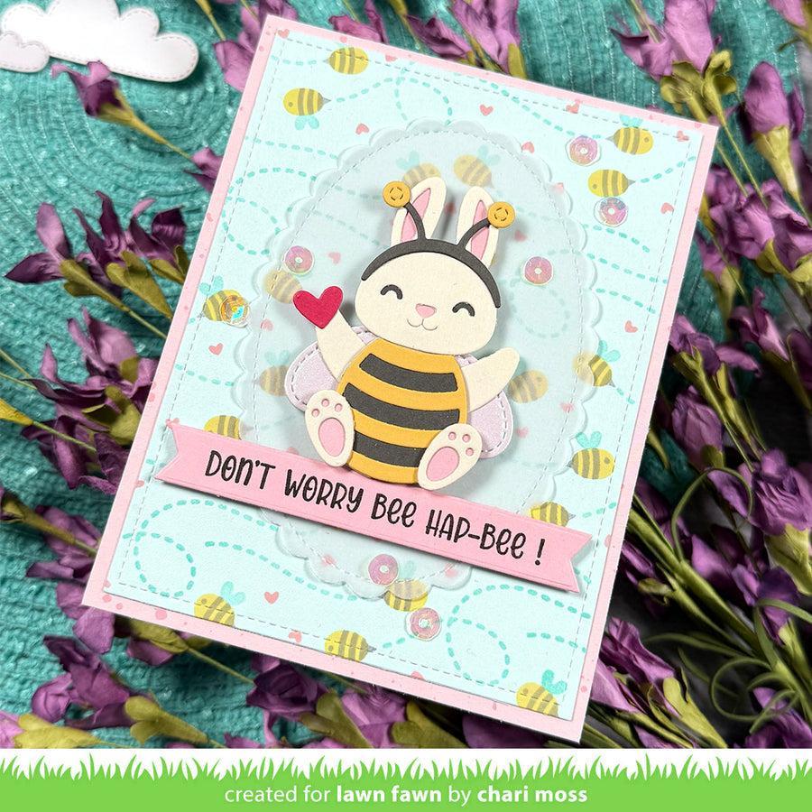 Lawn Fawn - Stencils - Bee Happy Background-ScrapbookPal