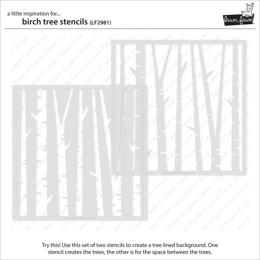 Lawn Fawn - Stencils - Birch Tree