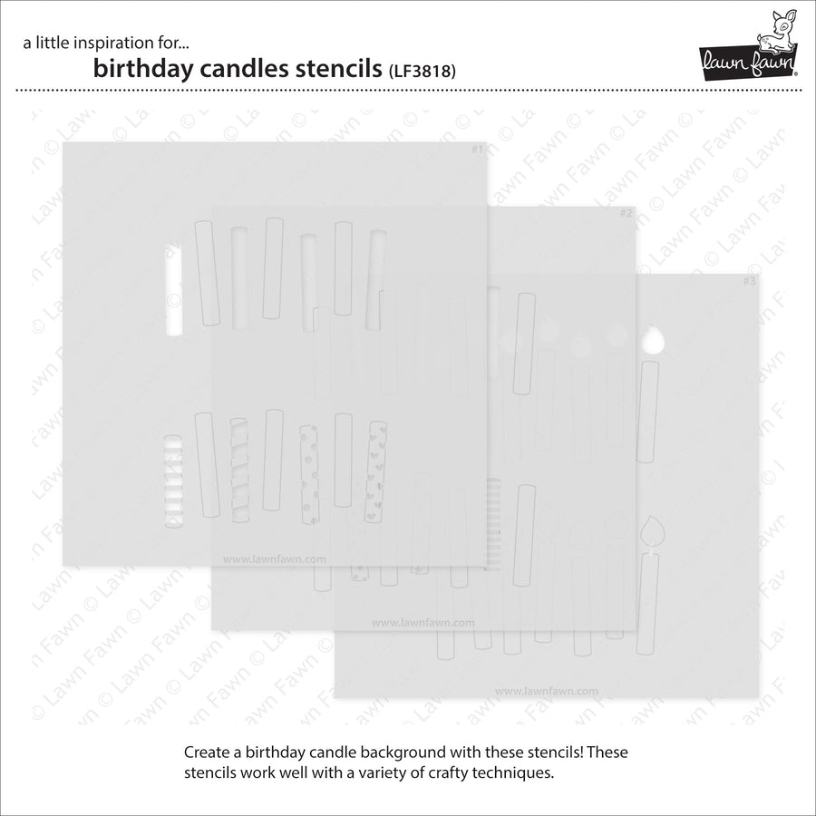 Lawn Fawn - Stencils - Birthday Candles-ScrapbookPal