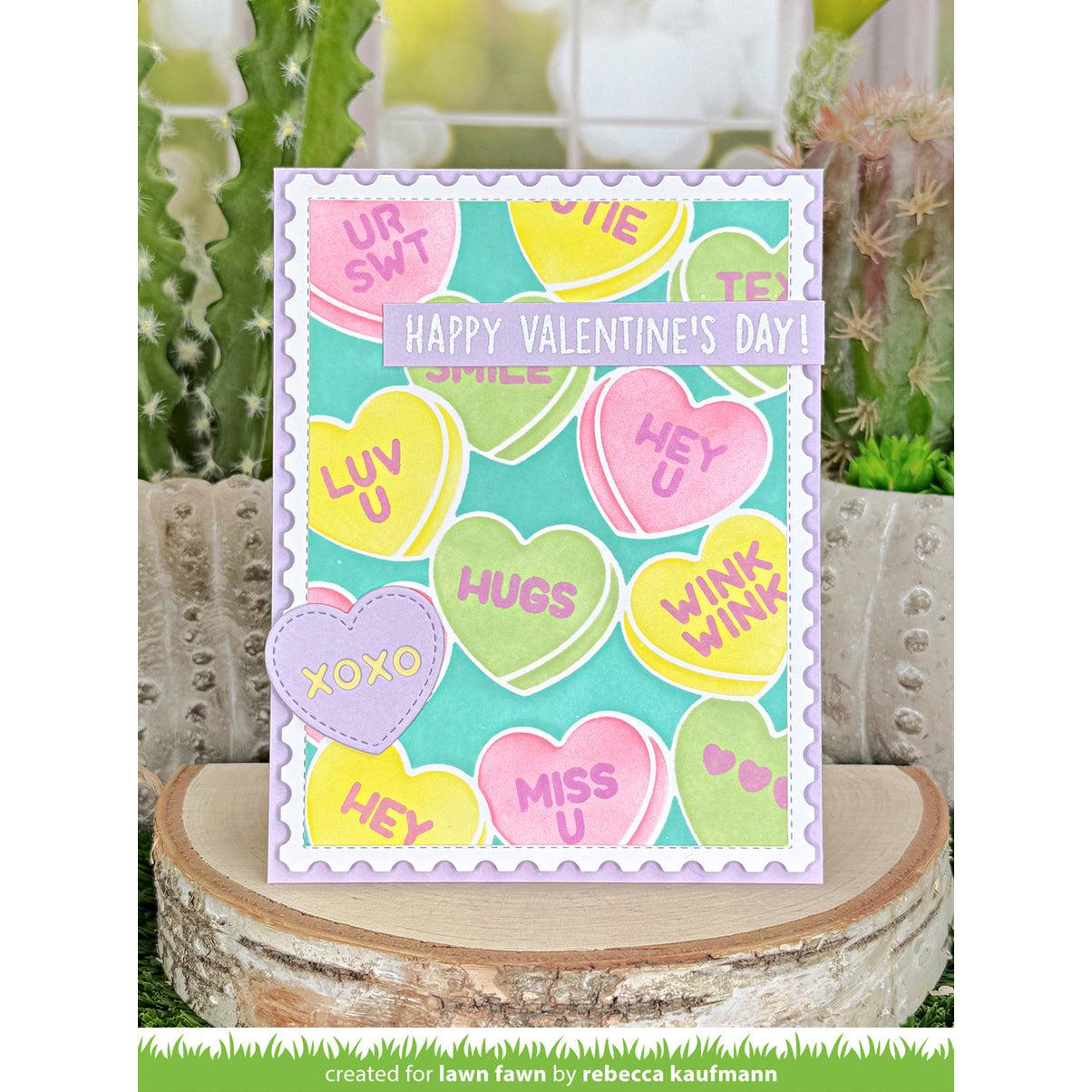 Lawn Fawn - Stencils - Candy Hearts-ScrapbookPal