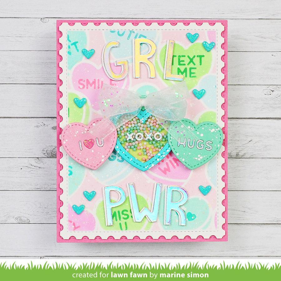 Lawn Fawn - Stencils - Candy Hearts-ScrapbookPal