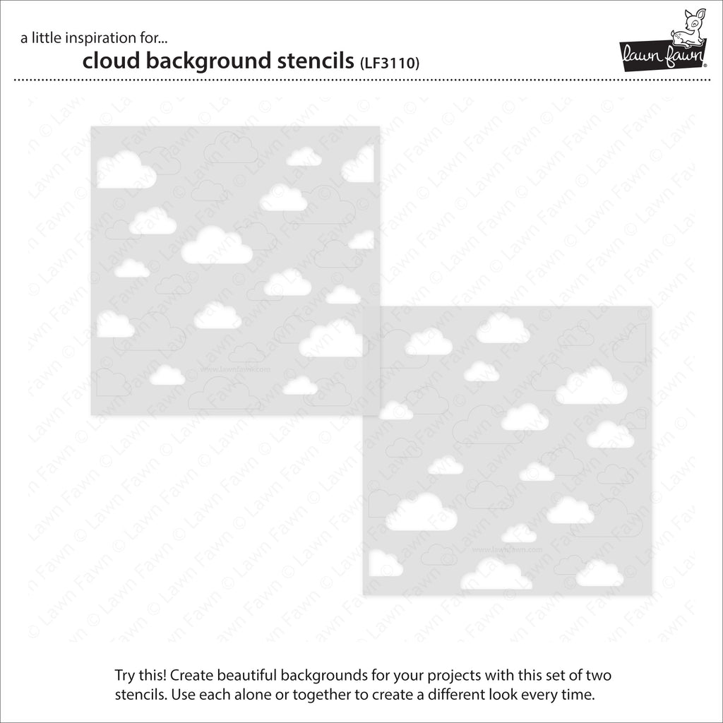 Lawn Fawn - Stencils - Cloud Background-ScrapbookPal