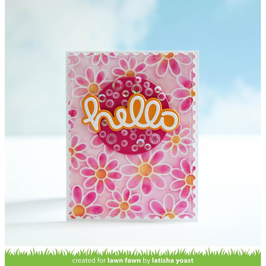 Lawn Fawn - Stencils - Daisy Bloom Outline Background-ScrapbookPal