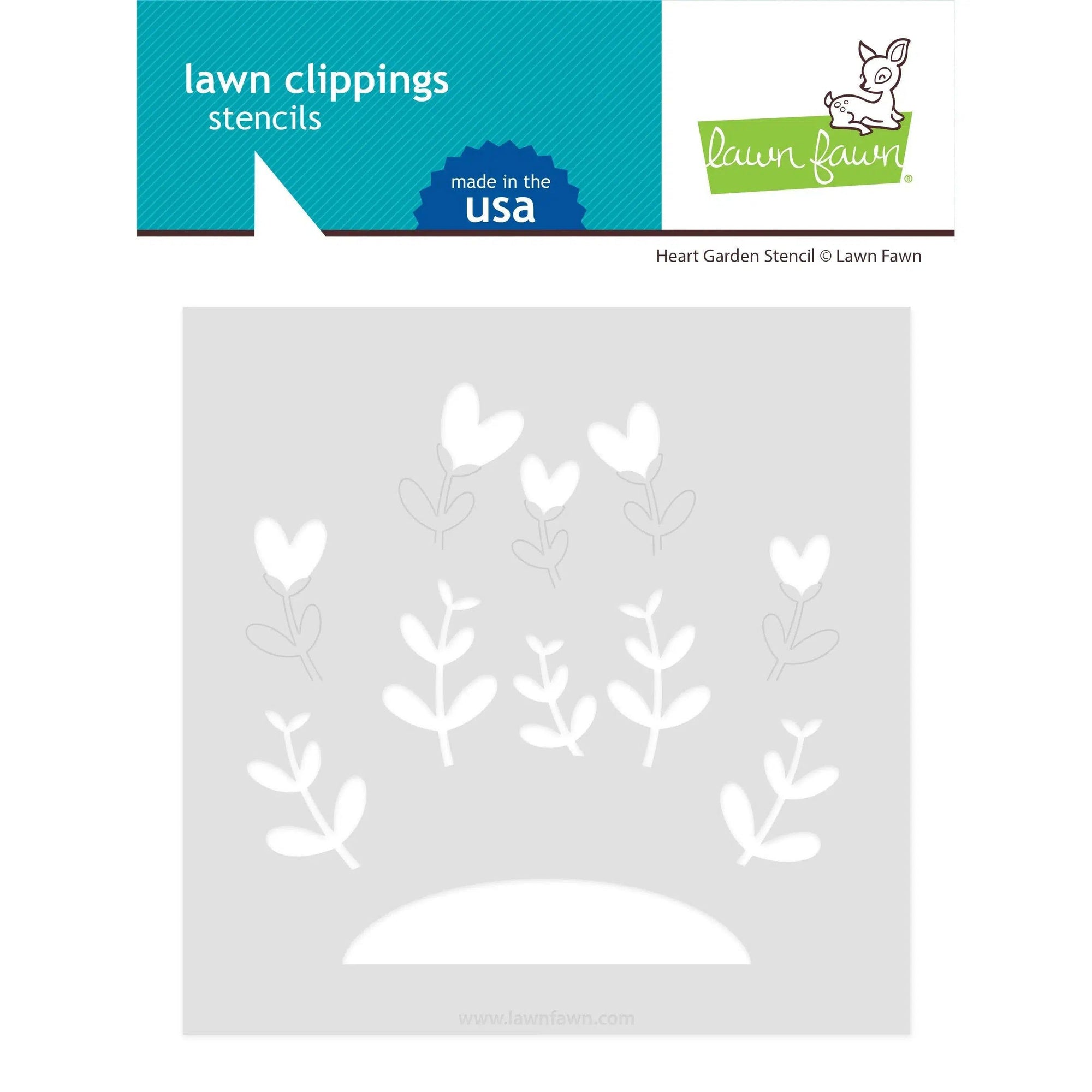 Lawn Fawn - Stencils - Heart Garden-ScrapbookPal