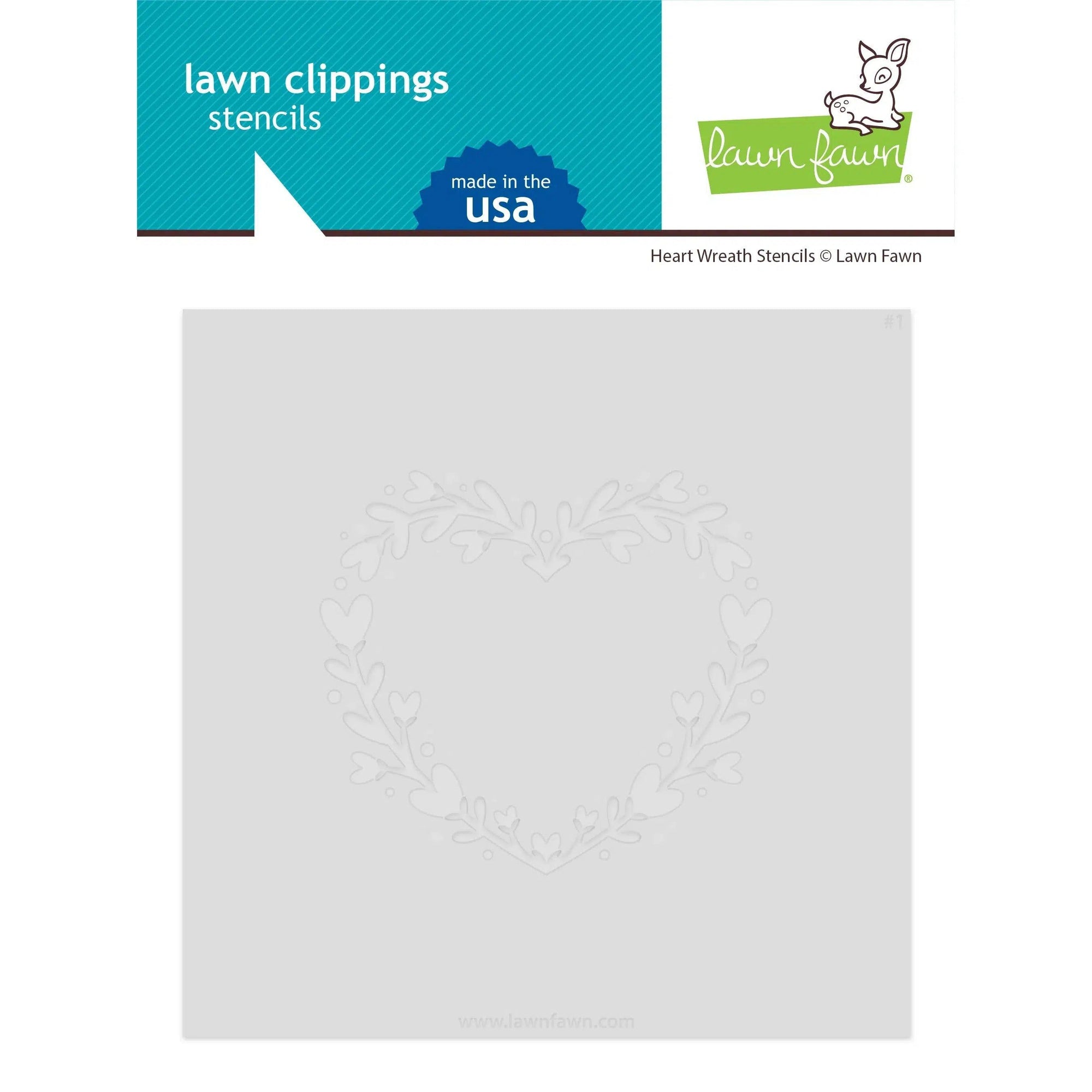 Lawn Fawn - Stencils - Heart Wreath-ScrapbookPal
