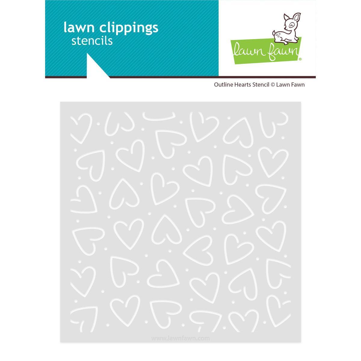Lawn Fawn - Stencils - Outline Hearts-ScrapbookPal