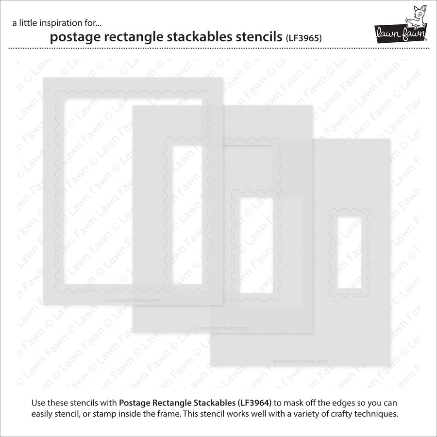 Lawn Fawn - Stencils - Postage Rectangle Stackables-ScrapbookPal