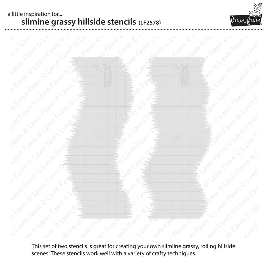 Lawn Fawn - Stencils - Slimline Grassy Hillside