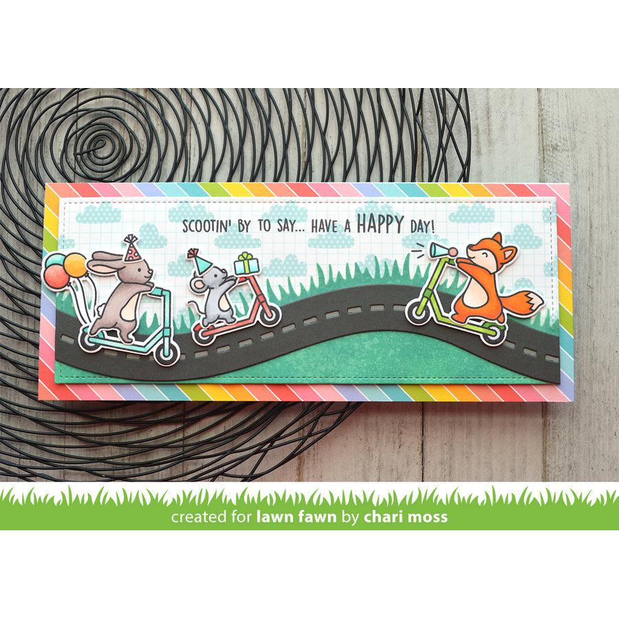 Lawn Fawn - Stencils - Slimline Grassy Hillside-ScrapbookPal