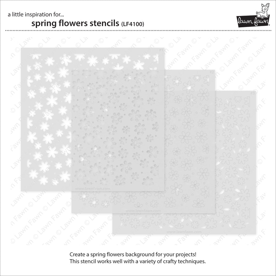 Lawn Fawn - Stencils - Spring Flowers-ScrapbookPal