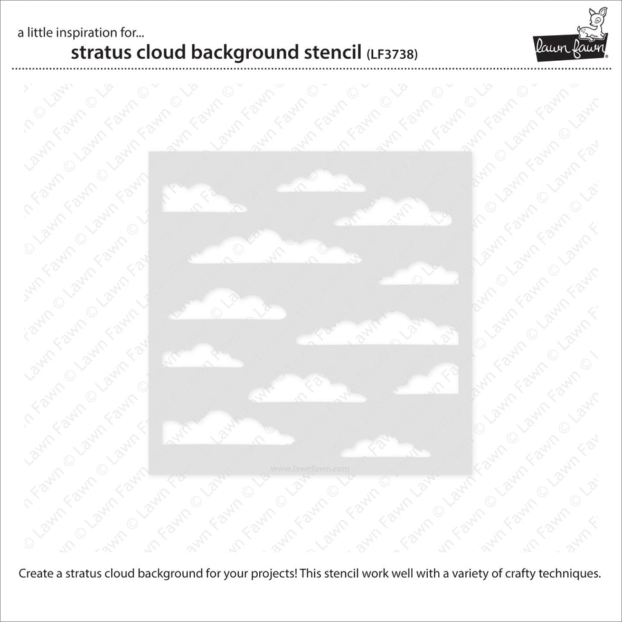Lawn Fawn - Stencils - Stratus Cloud Background-ScrapbookPal