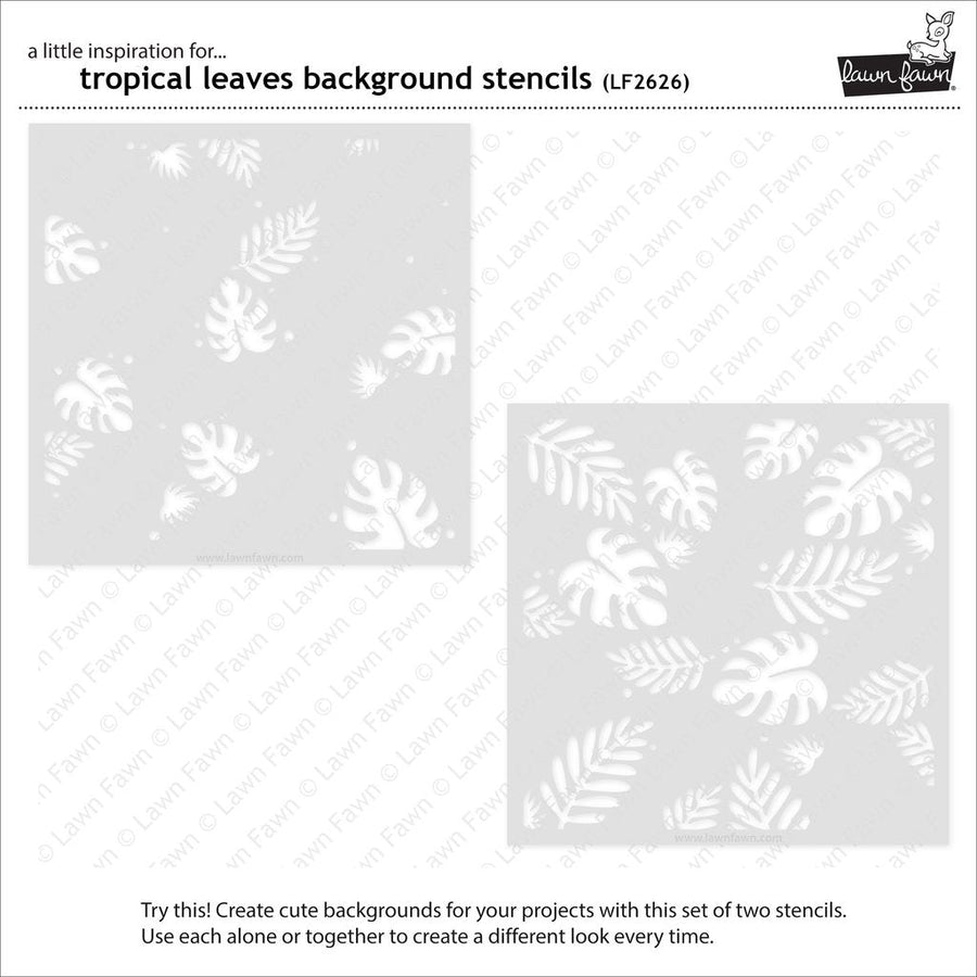 Lawn Fawn - Stencils - Tropical Leaves Background-ScrapbookPal