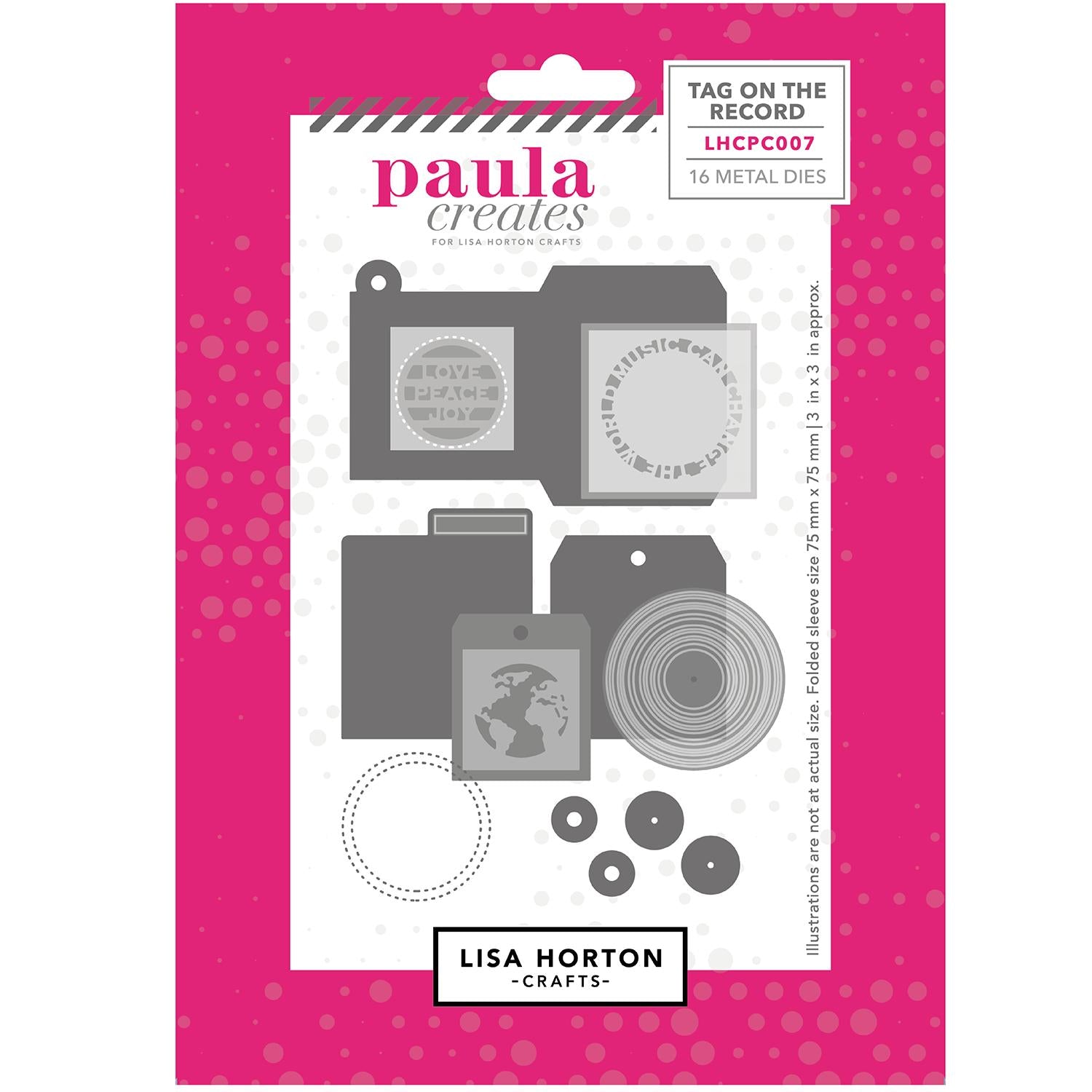 Lisa Horton Crafts - Paula Creates Collection - Dies - Tag On The Record-ScrapbookPal