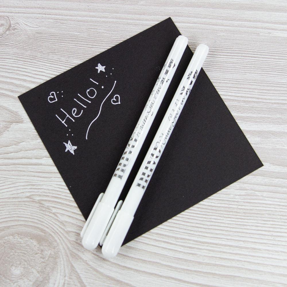 Nuvo - Gel Pens - White, 2 pack-ScrapbookPal