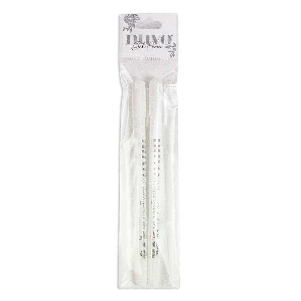 Nuvo - Gel Pens - White, 2 pack-ScrapbookPal