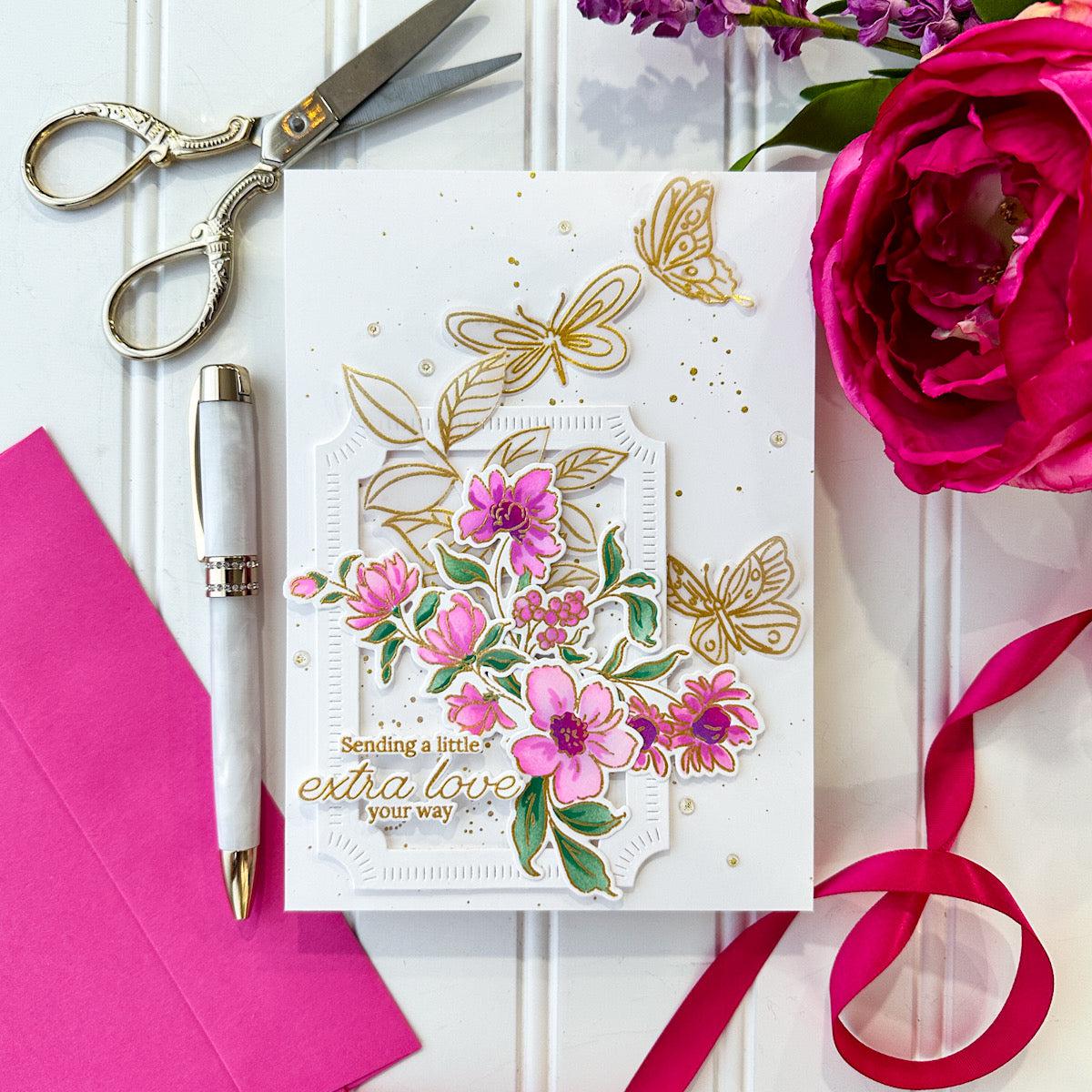 Pinkfresh Studio - Clear Stamps - Artsy Floral-ScrapbookPal