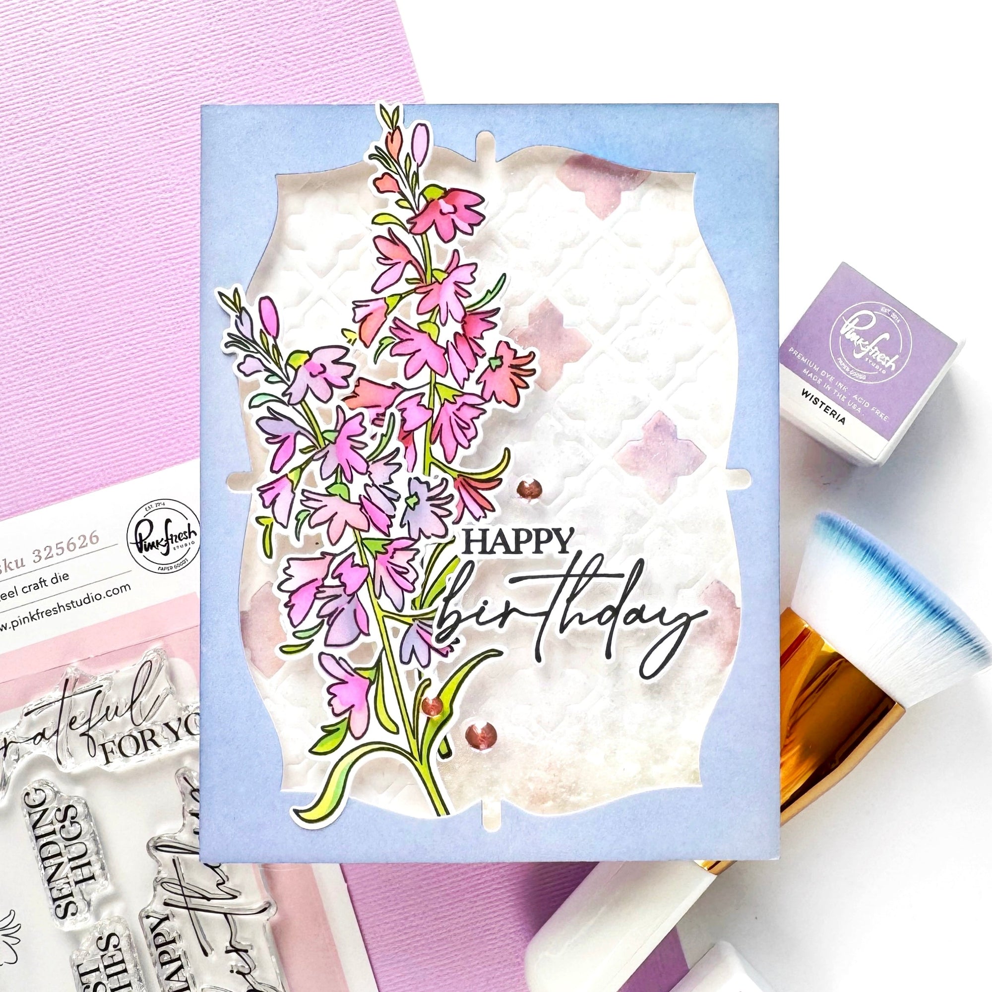 Pinkfresh Studio - Stencils - Cardinal Kiss-ScrapbookPal