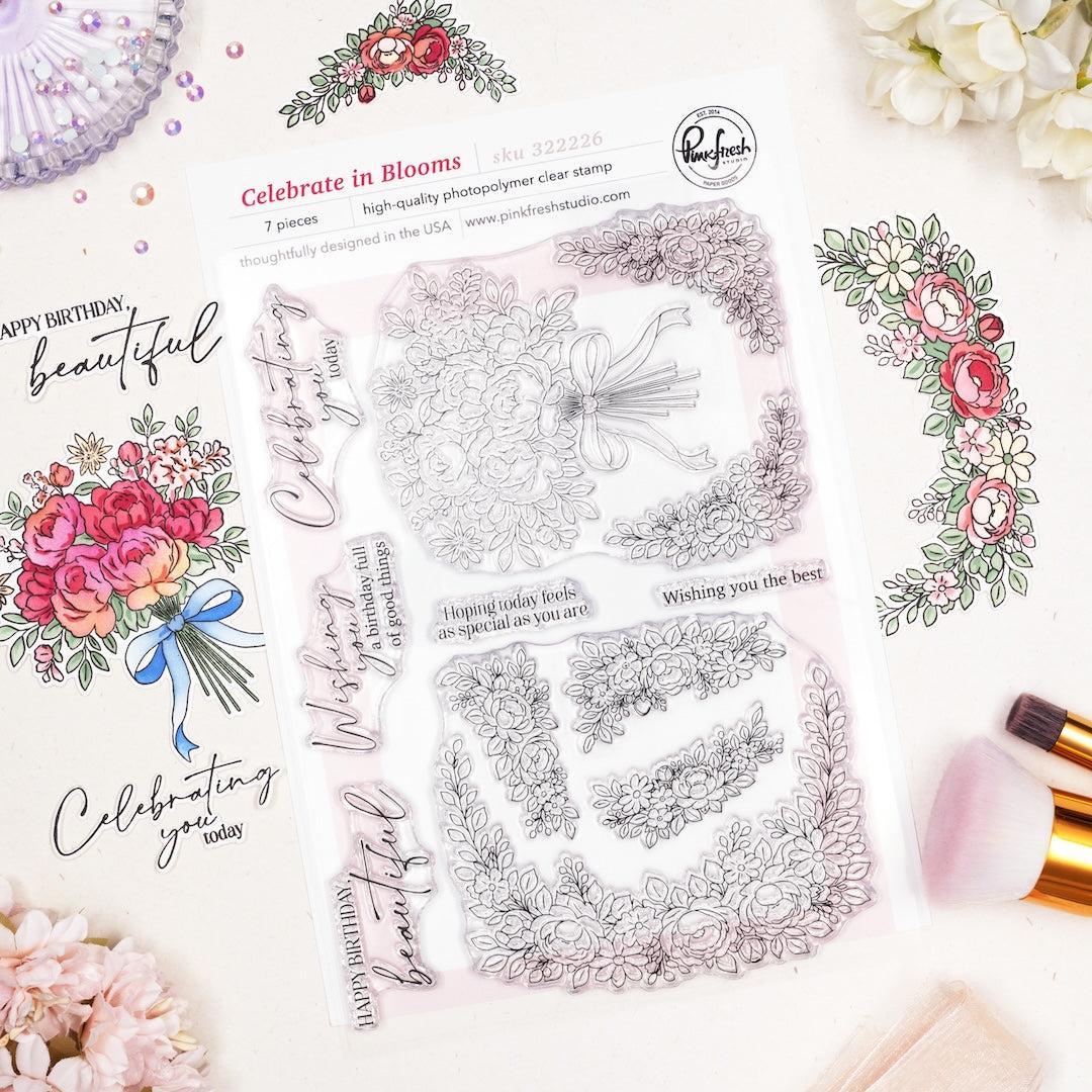 Pinkfresh Studio - Clear Stamps - Celebrate in Blooms-ScrapbookPal
