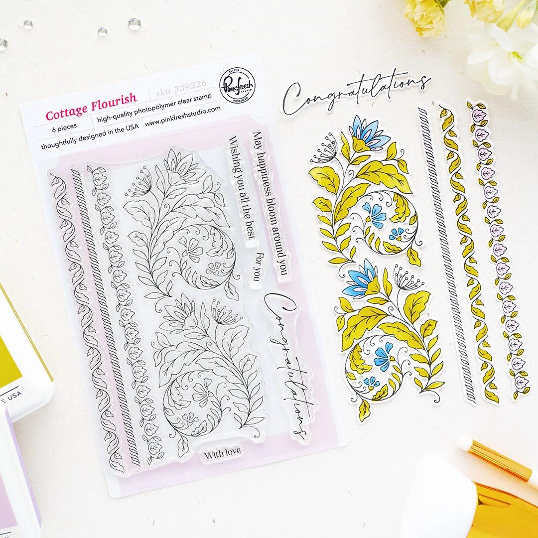 Pinkfresh Studio - Clear Stamps - Cottage Flourish-ScrapbookPal