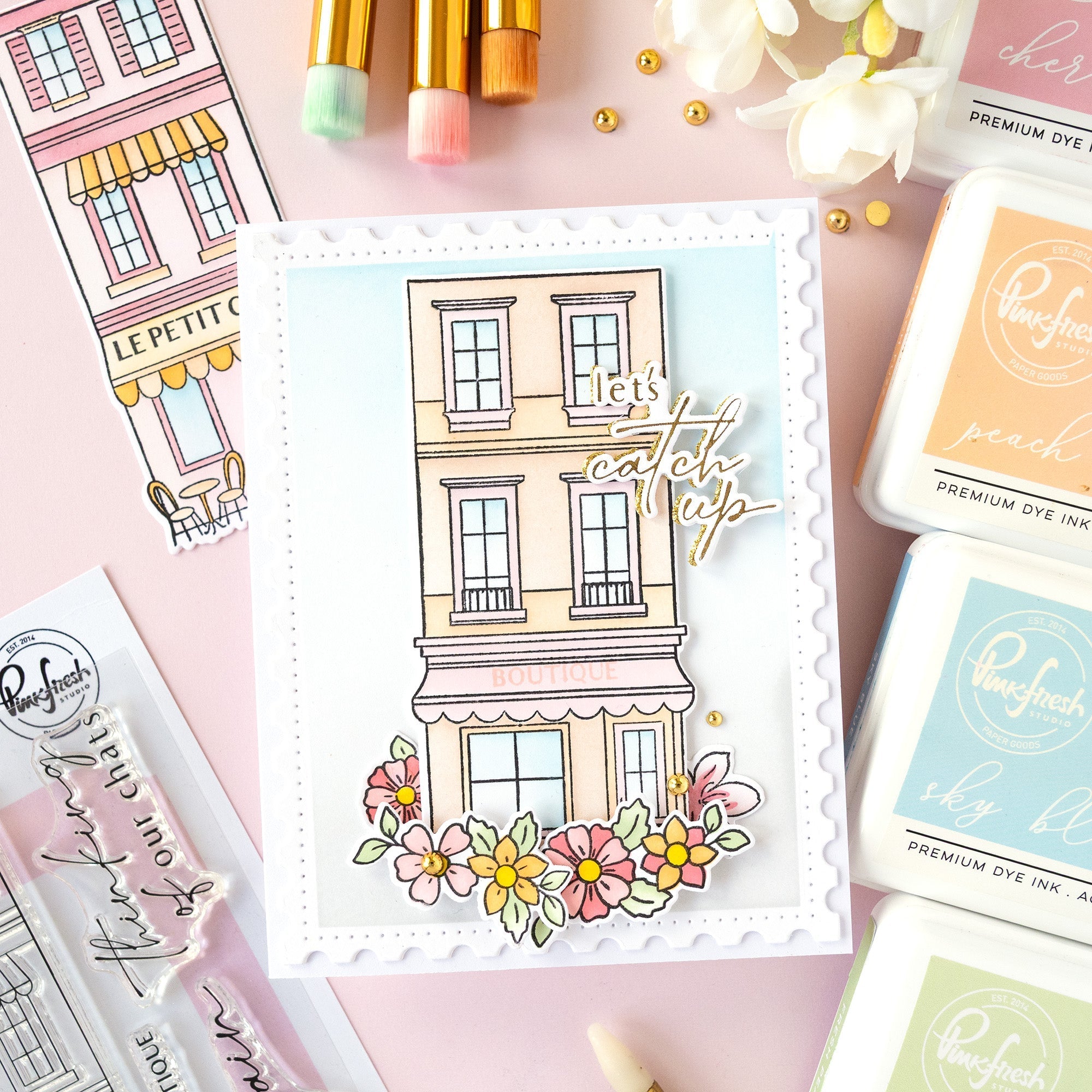 Pinkfresh Studio - Stencils - Darling District-ScrapbookPal