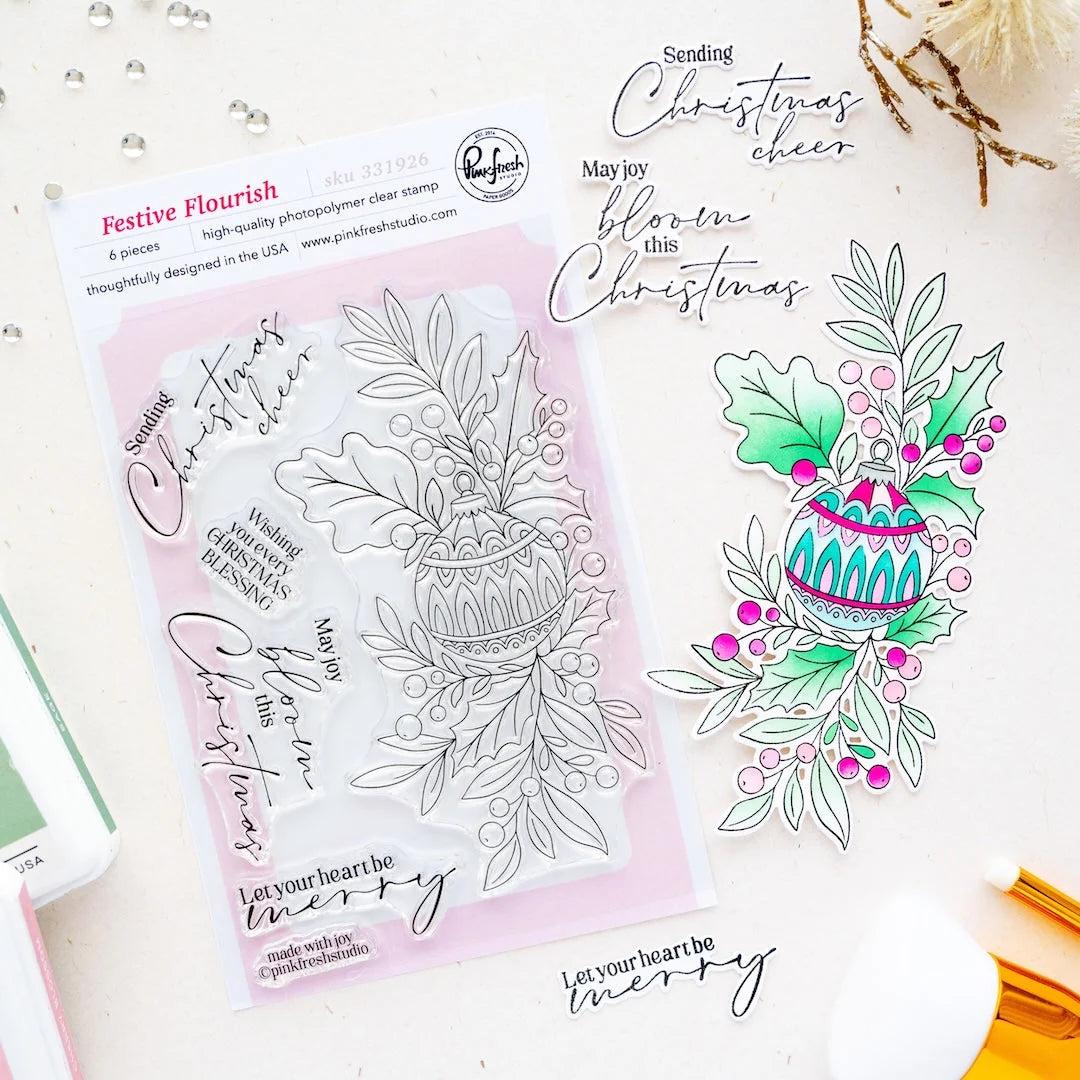 Pinkfresh Studio - Clear Stamps - Festive Flourish-ScrapbookPal