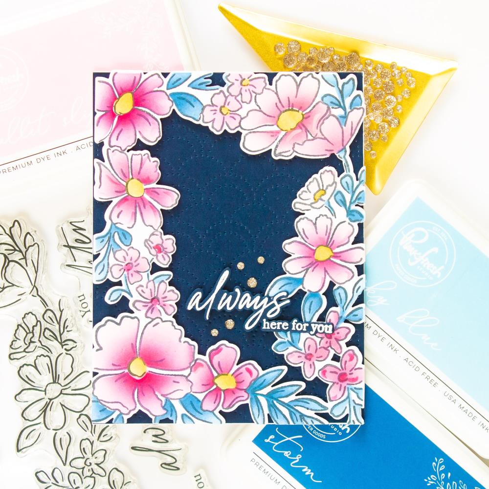 Pinkfresh Studio - Clear Stamps - Floral Border-ScrapbookPal