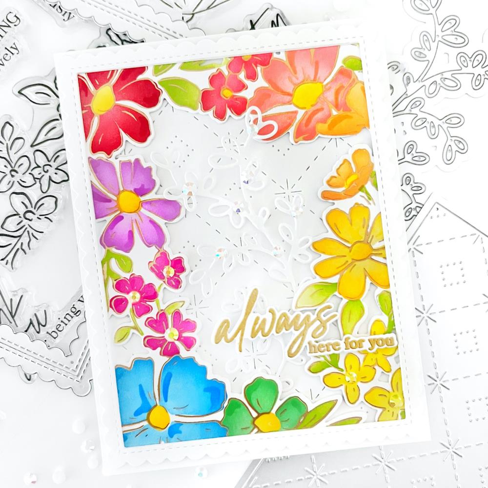 Pinkfresh Studio - Clear Stamps - Floral Border-ScrapbookPal