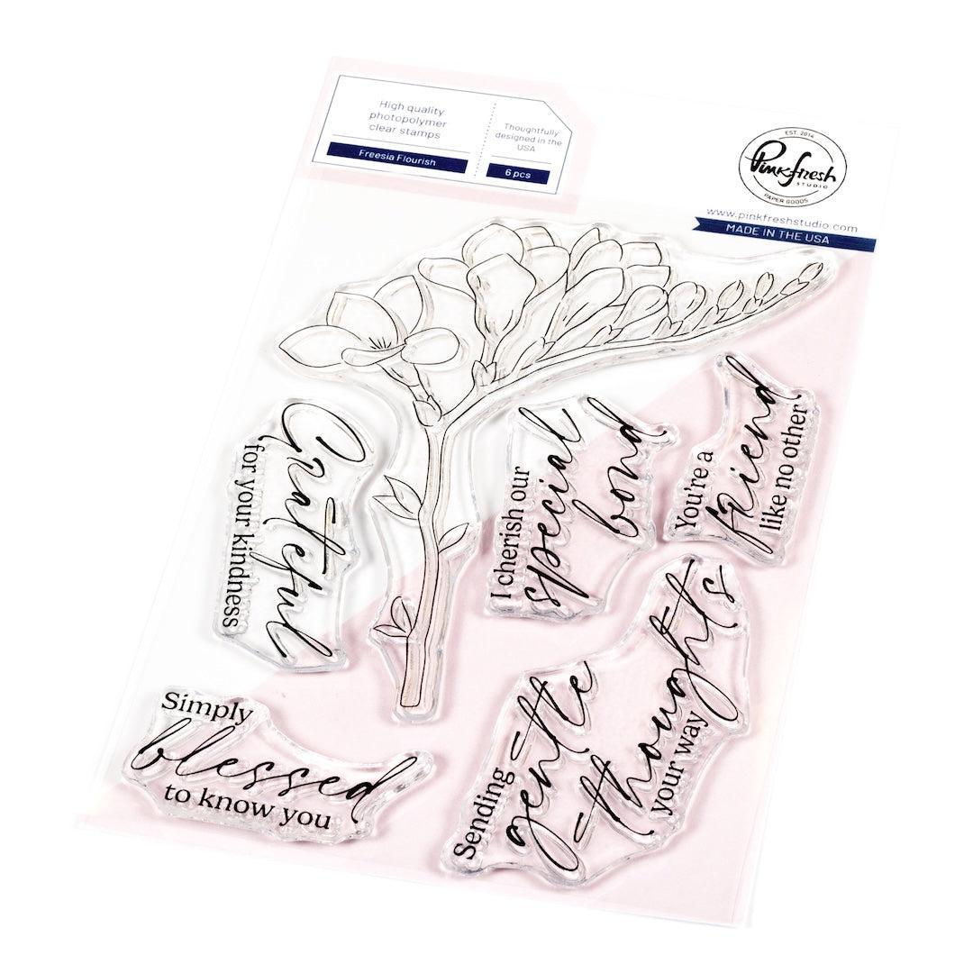 Pinkfresh Studio - Clear Stamps - Freesia Flourish-ScrapbookPal