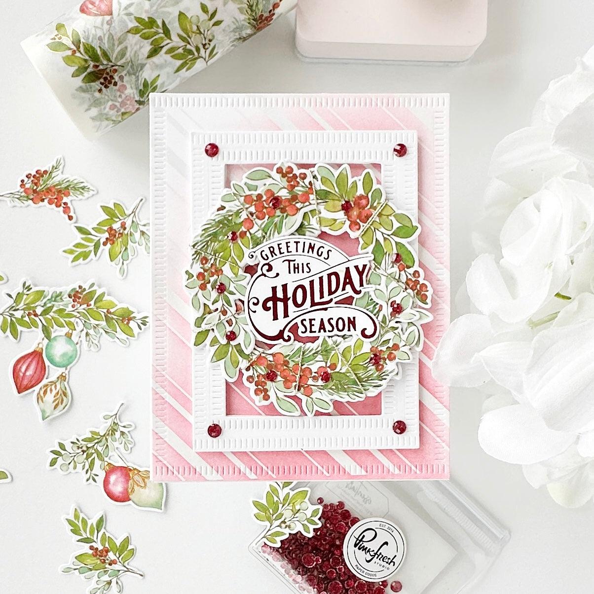 Pinkfresh Studio - Clear Stamps - Holiday Greetings Sentiments-ScrapbookPal