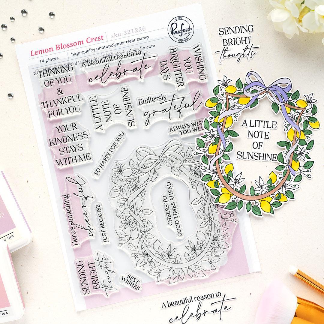 Pinkfresh Studio - Clear Stamps - Lemon Blossom Crest-ScrapbookPal